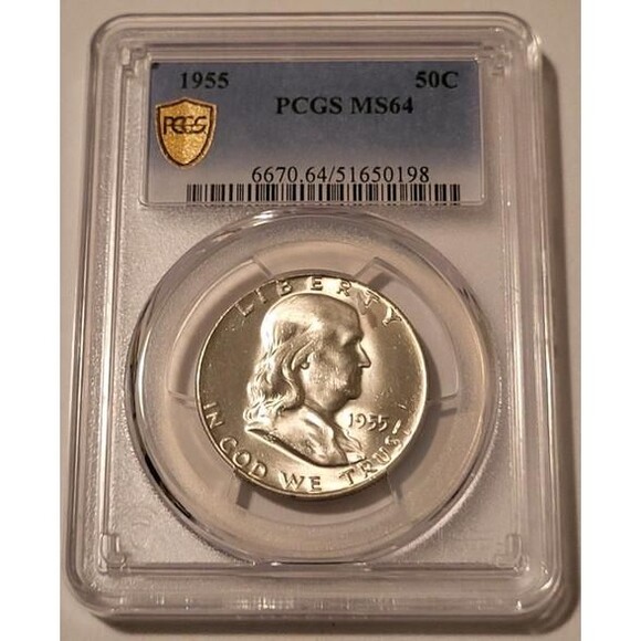 1955 Franklin Half Dollar MS64 PCGS GSH - Picture 1 of 4